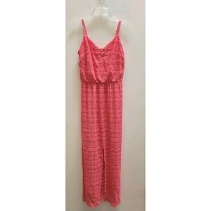 VINCE CAMUTO Womens Pink Crochet Maxi Dress with Front Split - Size 10